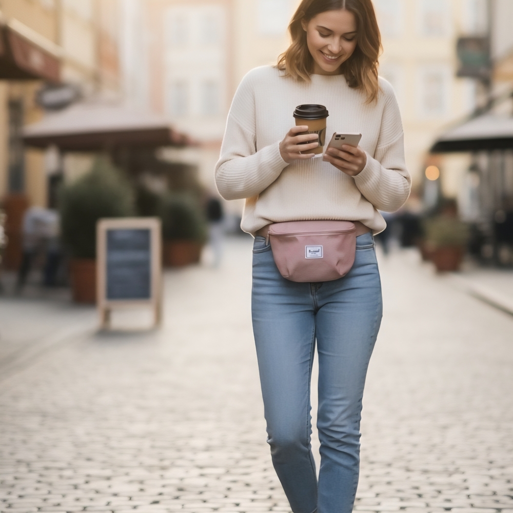 NEW! Herschel Supply Company Ash Pink Mauve Waist Bag Fanny Pack Purse